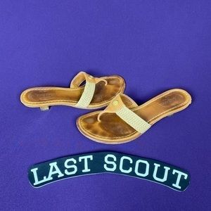 Woven Kitten Heel Thong Sandals Eric Javits Sz 7.5